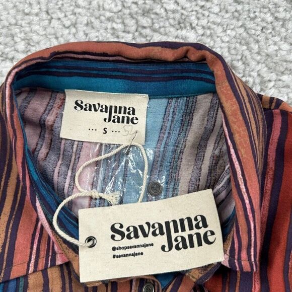 Savanna Jane Multicolor Camo Balloon Sleeve Blouse NEW - Picture 3 of 6